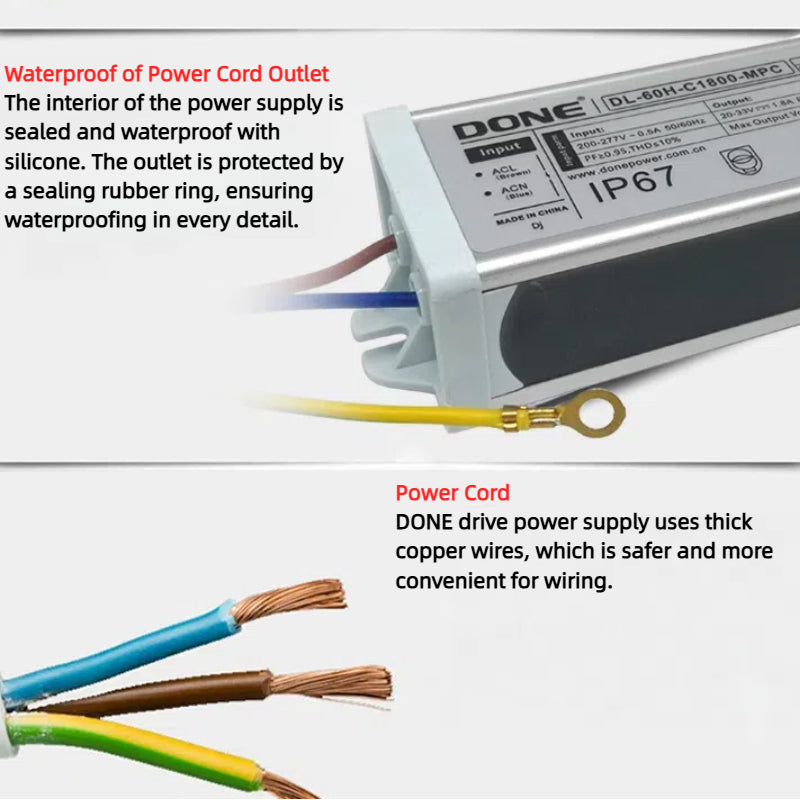 Kiven  Waterproof LED Constant Current Driver, Power Supply for Outdoor Street Light, Spot Light, Wall Washer, Tunnel Light (30W 40W 50W 60W Available)