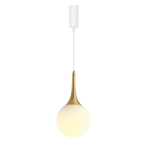 Kiven Gold and Milk White Glass Globe Pendant Lights for Nordic Style Dining, Bar, and Boutique Displays - DIY Assembly for Indoor Use
