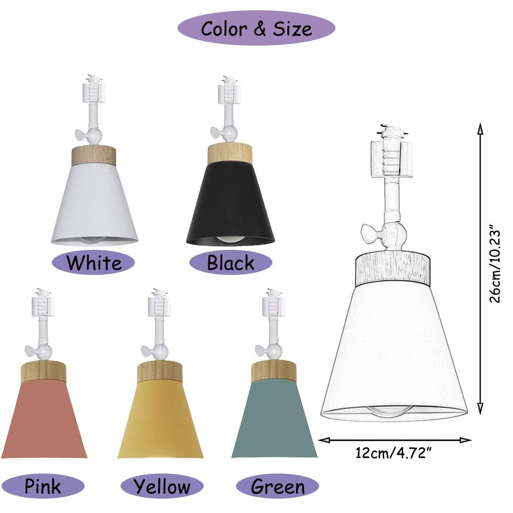 Track pendant head lights in multiple colors. Modern adjustable ceiling lights for kitchen, bedroom, or dining room.
