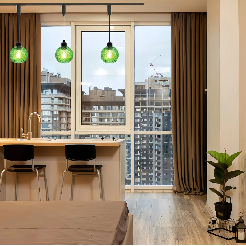 Kiven Retro Pendant Light, Nordic Vintage American Farmhouse Industrial Green Glass Shade, for Cafe Bar Restaurant Hallway Lighting