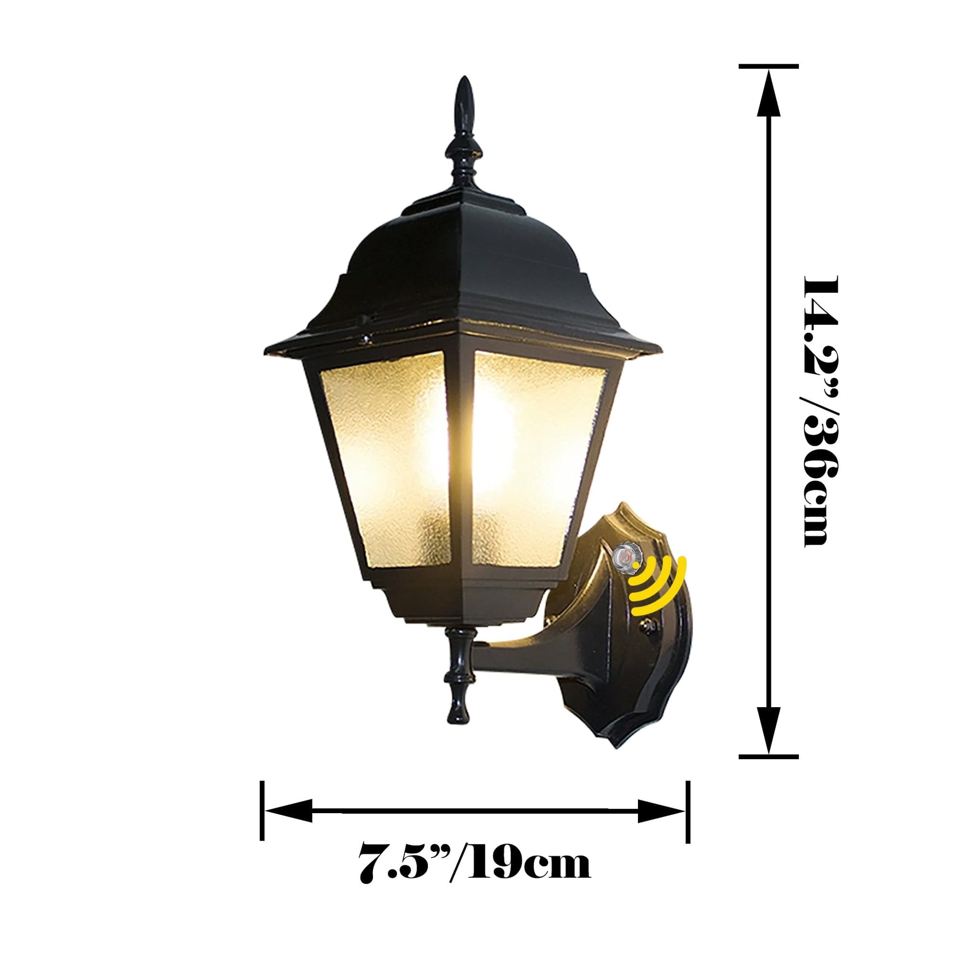 Kiven Dusk to Dawn Plug-in Wall Lantern | Industrial Outdoor IP65 Porch Light