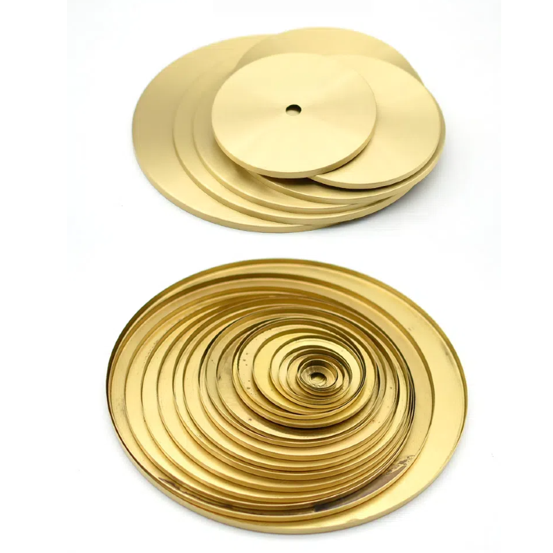 4-Pack Folded-Edge Round Sealing Discs: Brass Covers for Glass/Ceramic Bottle Mouths & Hollow Tubes, Lamp Accessories