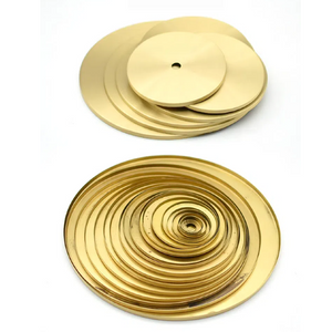4-Pack Folded-Edge Round Sealing Discs: Brass Covers for Glass/Ceramic Bottle Mouths & Hollow Tubes, Lamp Accessories