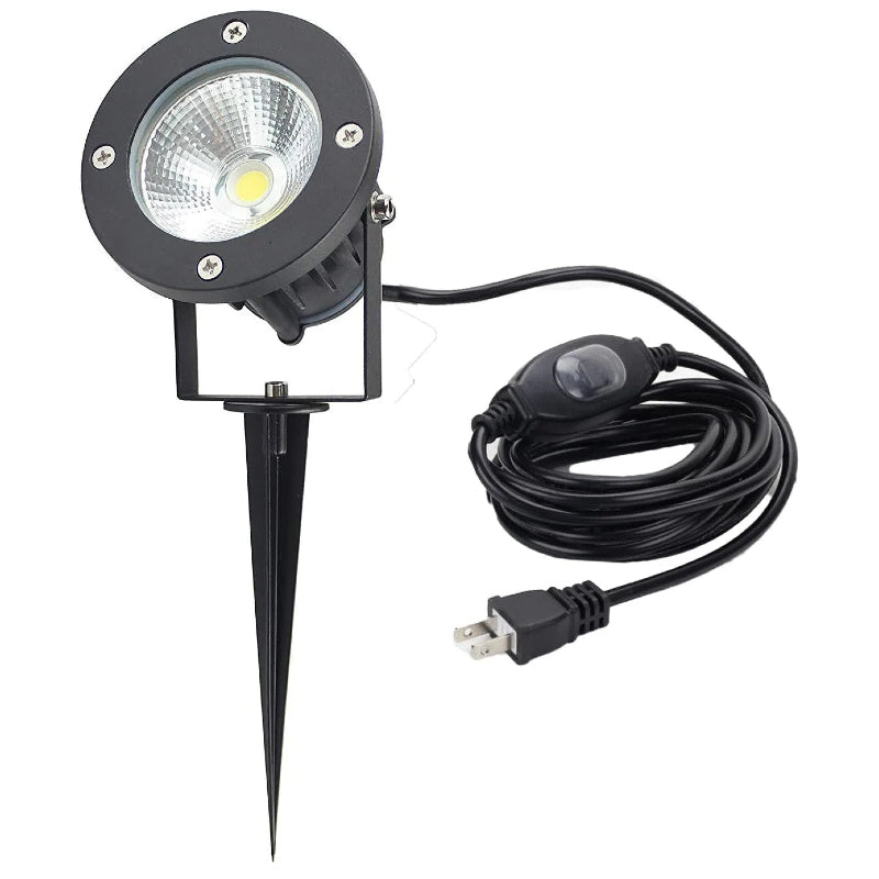 Kiven Garden Light, Waterproof Switch Included, Outlet Type, 6.9 ft (3 m), Bulb Color, 3000K, Outdoor Spotlight, IP65 Waterproof Light, For Outdoor Lighting Such As Sidewalks, Driveways, Lawns