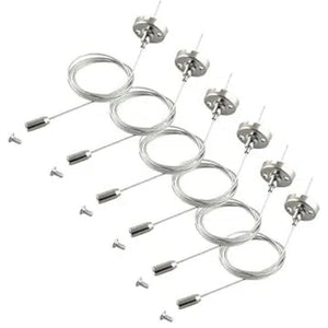 Kiven Set of 6 ceiling canopies with cable guide, light bracket, adjustable stainless steel safety clasp for pendant lamp, suspension installation accessory, replacement accessory, chrome-plated