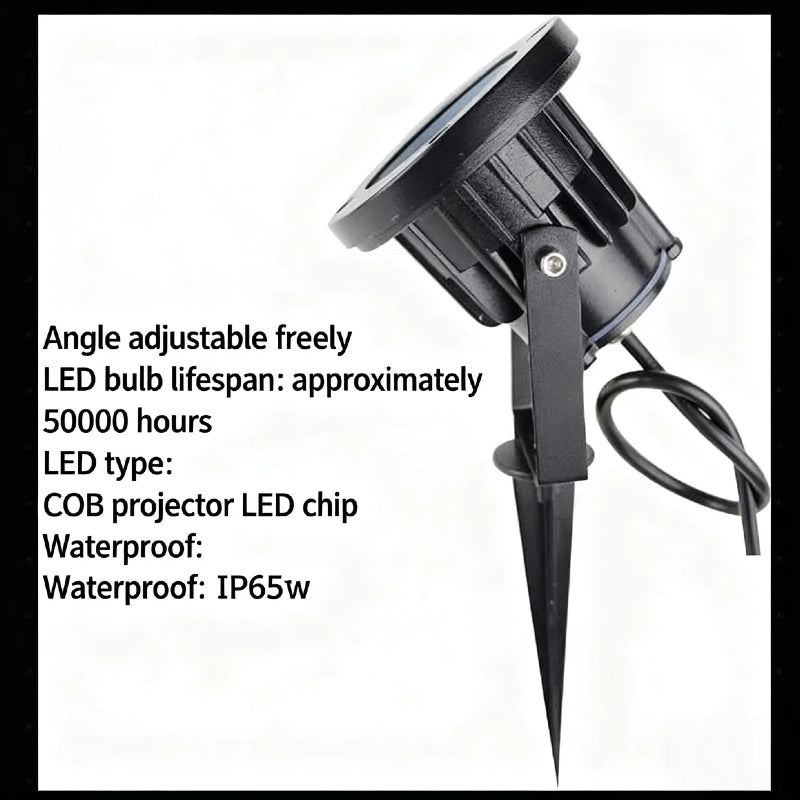 Kiven Garden Light, Waterproof Switch Included, Outlet Type, 6.9 ft (3 m), Bulb Color, 3000K, Outdoor Spotlight, IP65 Waterproof Light, For Outdoor Lighting Such As Sidewalks, Driveways, Lawns