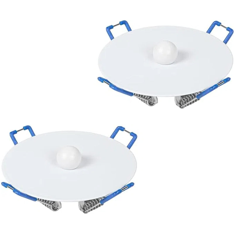 Kiven Spring-Mount Ceiling Cover Plates, 3.5inch White Aluminum Ceiling Cover Plates with Spring for Recessed Light Holes, Wall Plate Fit 2-3.5inch Holes, 2 Pack