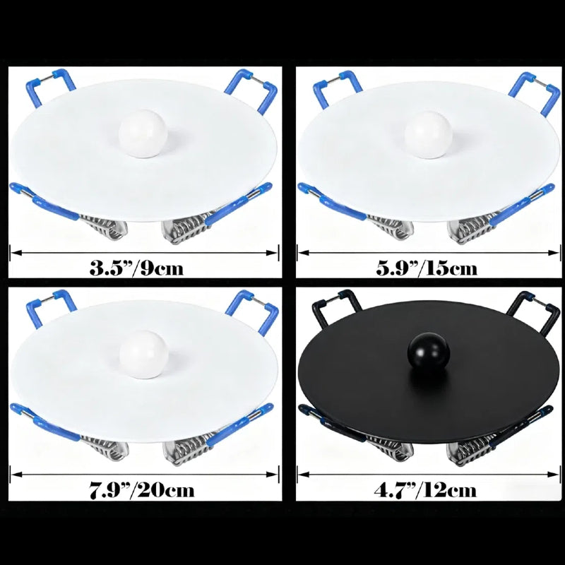 Kiven Spring-Mount Ceiling Cover Plates, 3.5inch White Aluminum Ceiling Cover Plates with Spring for Recessed Light Holes, Wall Plate Fit 2-3.5inch Holes, 2 Pack