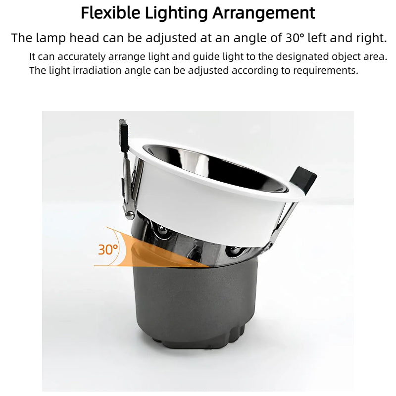 Kiven LED Ceiling Spotlight, Recessed Deep Anti - Glare, High CRI, 2700K-4000K, for Hotels, Clubs, Restaurants, 15 - Degree Spotlight