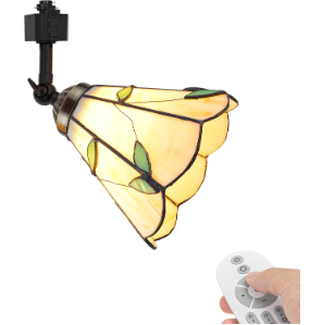 Kiven Dimmable H-Type Track Head Lighting Adjustable Angle Tiffany Ceiling Light Colorful Dragonfly Glass Shade Handmade Track Light Fixture for Gallery Mirror Front(No Track)
