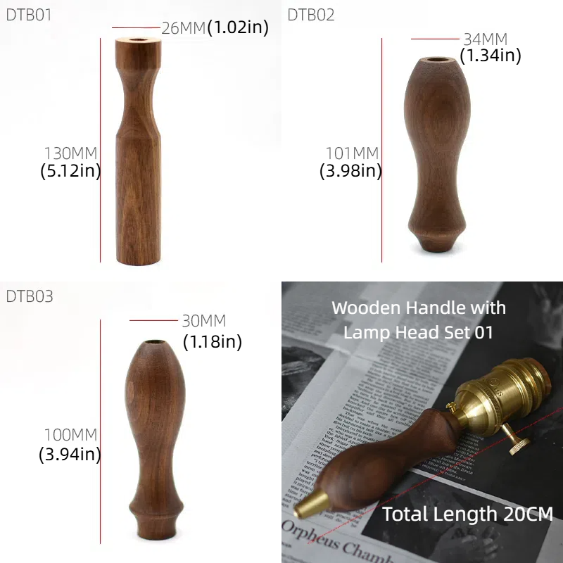 Decorative Handle for Edison - Style Copper Pendant Lights: Walnut - Colored Solid Wood Grip