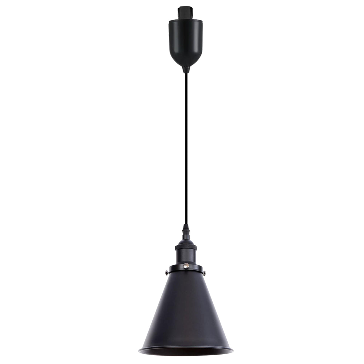 Kiven H-Type Track Lighting, Modern Halo Track Pendant Light with Built-in Cable Wrapper Metal Lampshade, Dimmable H Track Light Pedant Adjustable Length for Bedroom Kitchen Shop, Silver Finish
