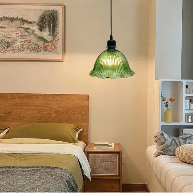 Kiven Retro Pendant Light, Nordic Vintage American Farmhouse Industrial Green Glass Shade, for Cafe Bar Restaurant Hallway Lighting