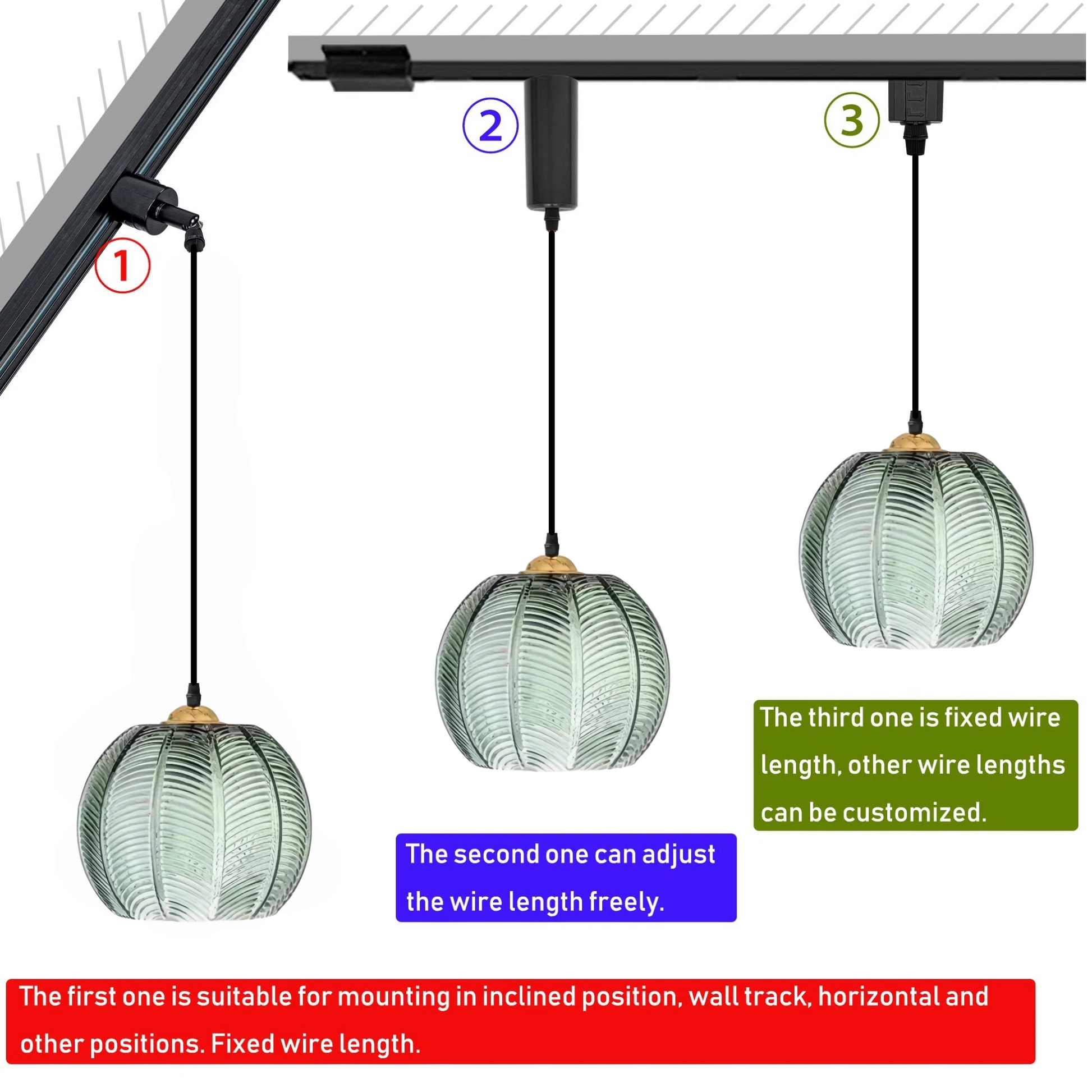Kiven Nordic Style Pendant Light with Vein-Textured Glass Shade, Adjustable Design, Versatile for Dining Room, Living Room, Bedroom, Bar & Hallway
