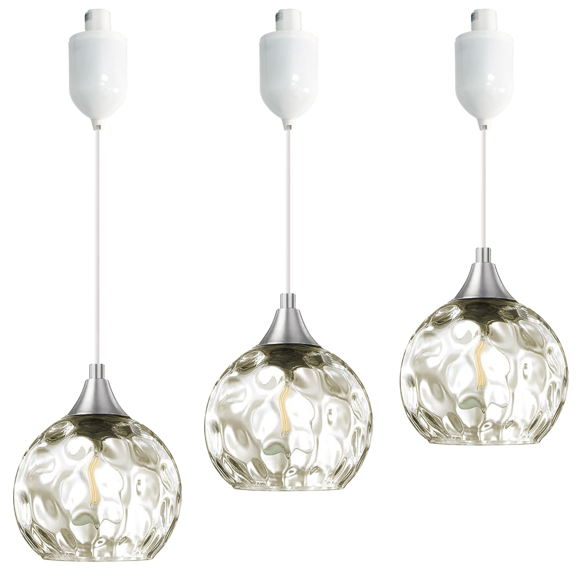 Kiven H-Type Track Lighting Pendants,Modern h Track Pendant Lights with Green Glass Globe,Decorative Track Lighting Fixture Adjustable Height for Kitchen Hallway Restaurant Shop