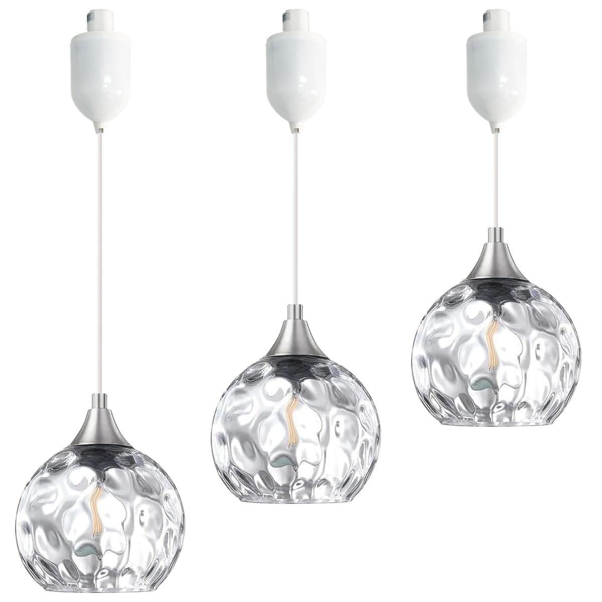 Kiven H-Type Track Lighting Pendants,Modern h Track Pendant Lights with Green Glass Globe,Decorative Track Lighting Fixture Adjustable Height for Kitchen Hallway Restaurant Shop
