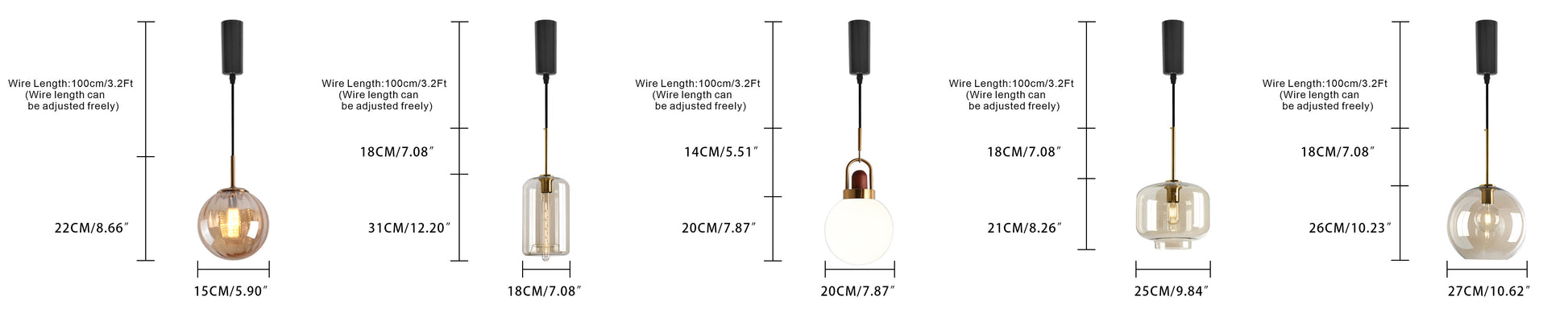 Track Pendant Lighting Modern H Track Lighting Heads Adjustable Height Decorate for Kitchen, Dining Room,loft aisle bar Glass Globe (Bulb & Track Rail NOT included)
