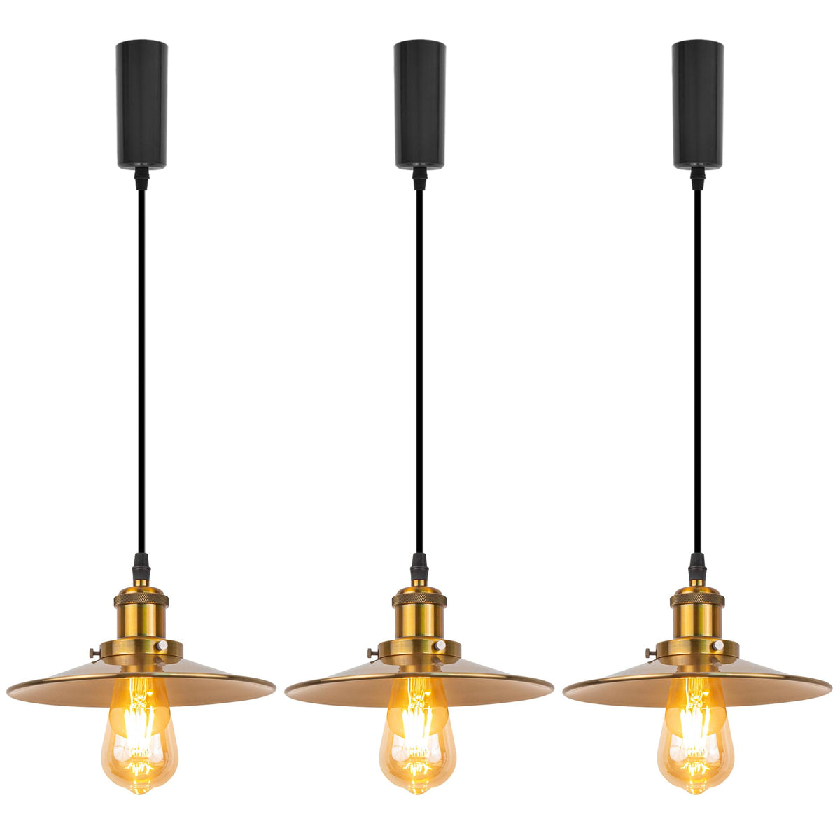 Kiven H-Type Track Lighting, Modern H Track Light Pedant with Metal Lampshadefor Kitchen Island Cafe Bedroom, Cord length 39.4",Gold Finish