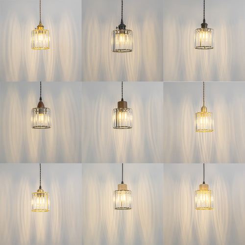 Hanging Light Plug In Outlet Corded Modern Crystal Shade E26 Base Living Lamp