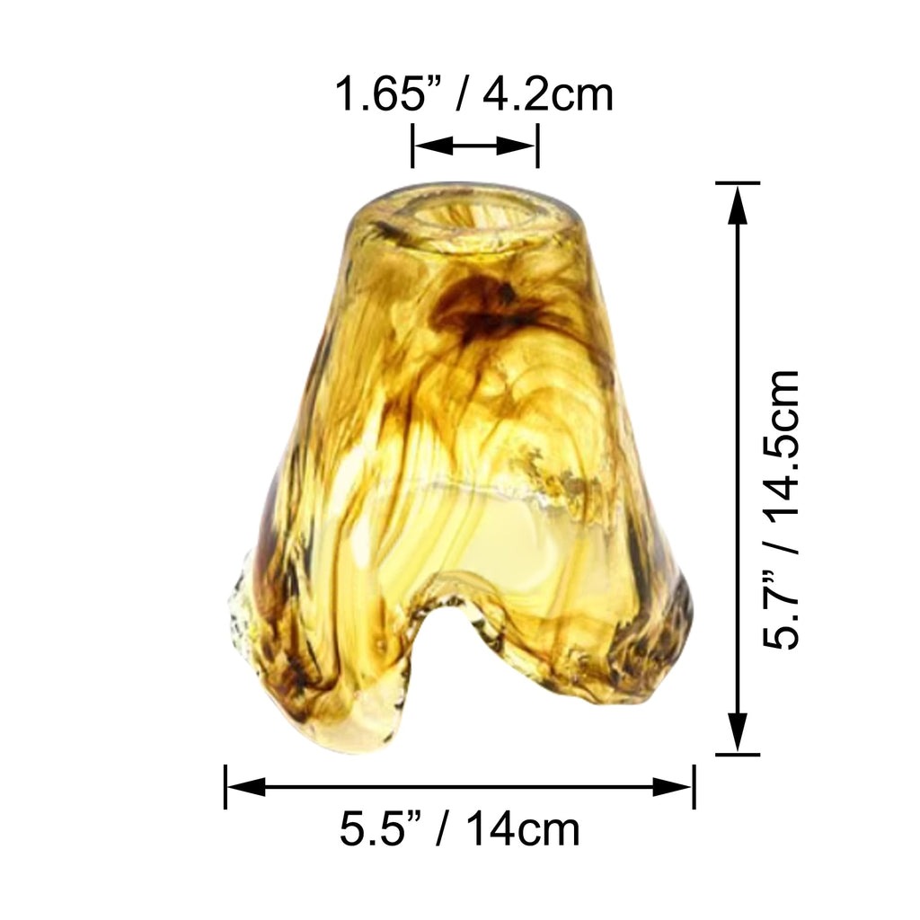 5.5" Amber Glass Cone Bell Lamp Shade Replacement, Brown Delicate Texture Glass Cover, DIY Torchiere Shade Decorative for Pendant Light Table Lamp Swag Ceiling Lamp Wall Sconce
