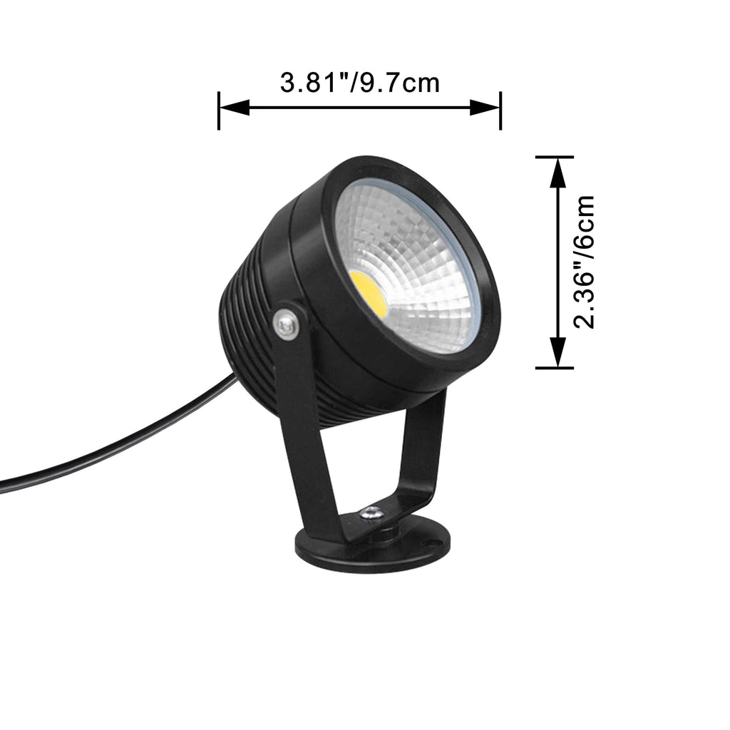 Kiven LED Indoor/Outdoor Waterproof Spotlight with Vinly Siding Hooks and Remote Control, Dimmable Porch Light with 9.84 FT Plug-in Cord, 7 Watts