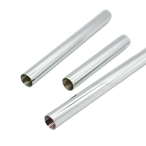 4-Pack Chrome-Plated Lighting Hardware Accessories: 16MM Diameter Hollow Straight Rod with Internal Thread (Desk Lamp Pipe / Craft Rod)