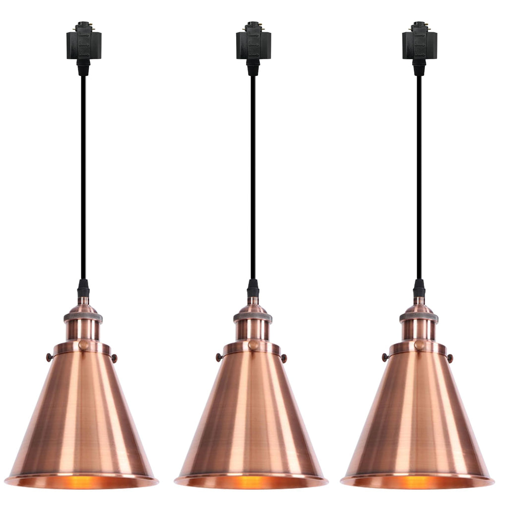 Kiven H-Type Track Lighting, 3-Light Modern Halo Track Pendant Light with Metal Lampshade,Dimmable H Track Light Pedant for Kitchen Island Home Cafe Bedroom, Cord Length 39.4",Silver Finish
