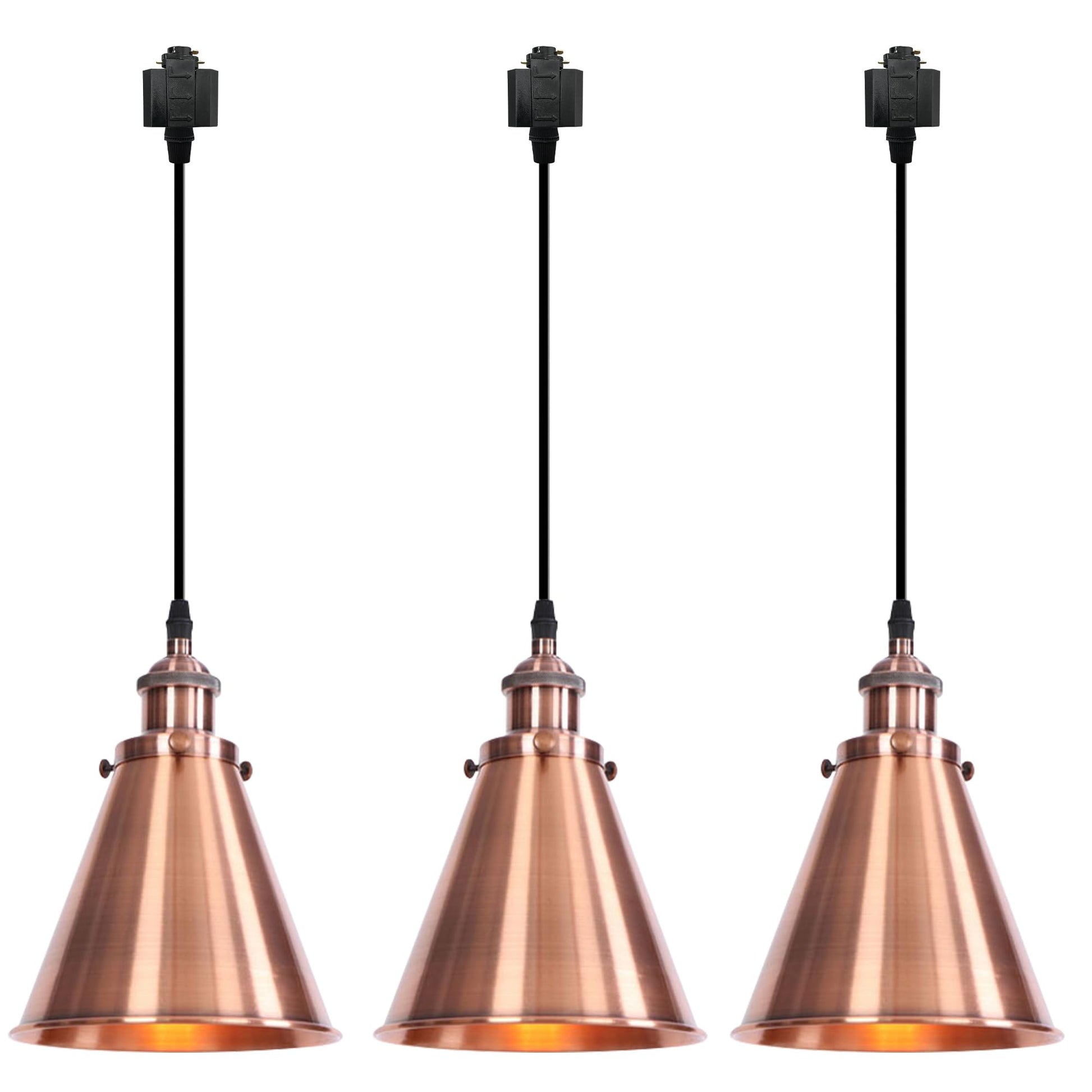 Kiven H-Type Track Lighting, 3-Light Modern Halo Track Pendant Light with Metal Lampshade,Dimmable H Track Light Pedant for Kitchen Island Home Cafe Bedroom, Cord Length 39.4",Silver Finish