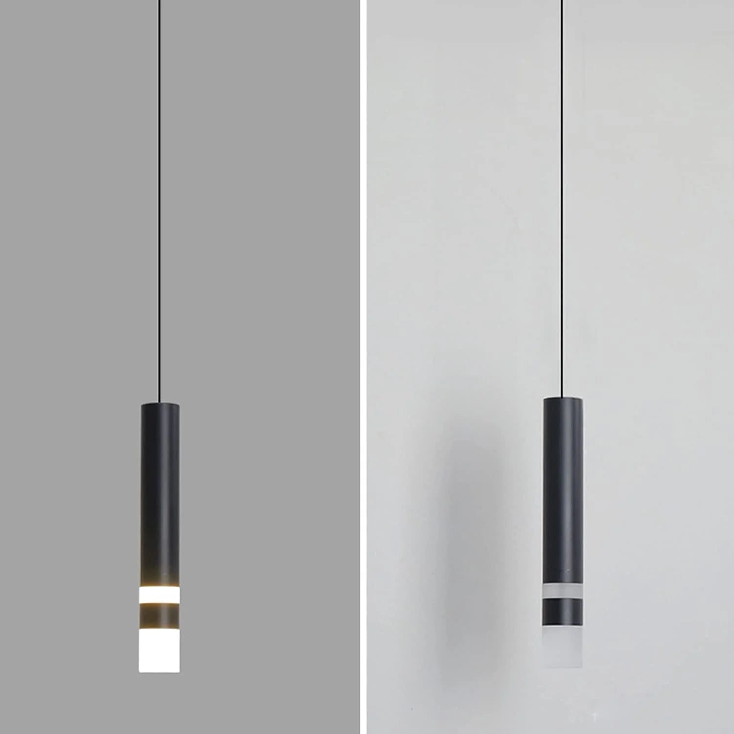 Kiven H-Type Track Light Pendants with Linear Industrial Look 5W LED Track Spotlight Black Light Accent Light Adjustable Stagger The Heights Decorate for Kitchen 3 Lights Customizable,Warm White