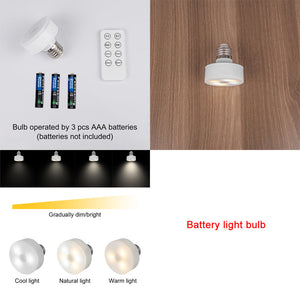 Battery Operated Wireless Vintage Wall Sconce with Smart Dimmable LED Bulb
