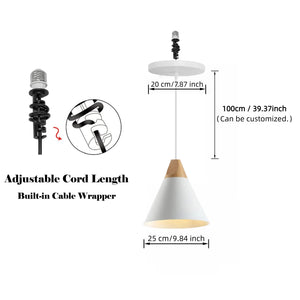 Kiven Instant Light E26 Recessed Can Light Conversion Kit to Scandinavian Pendant for Kitchen Island, Bedroom Customizable