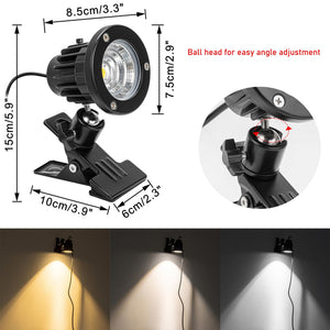 Kiven Waterproof Remote - Dimming LED Clip Spotlight - 9.8ft Cord, Adjustable Direction - For Signboard, Fence, Indoors & Outdoors