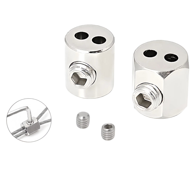 Kiven Steel Wire Rope Lock Buckle, Double - Hole Lifting Code, Self - Locking Wire Lock Device, Adjustable Tightening Fastening Chuck, Lamp Hardware Accessories