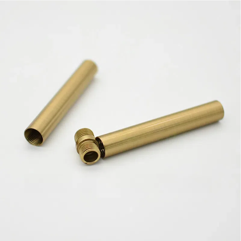 4-Pack Vintage Copper Finish Floor Lamp Accessories: 16MM Diameter Hollow Straight Rod with Threaded Ends (Assembly & Repair Pipe)