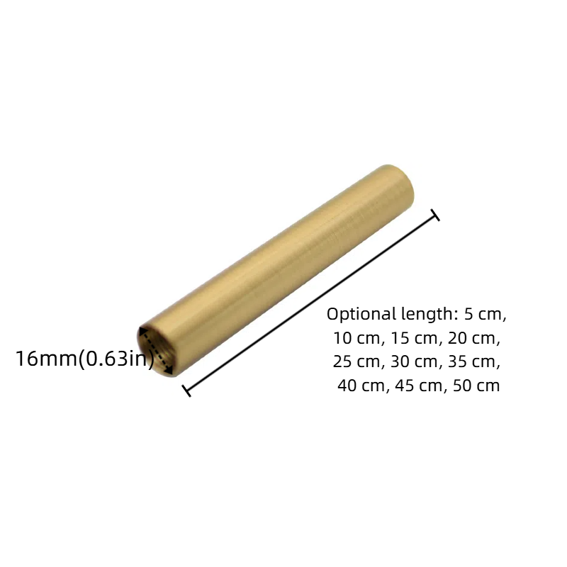 4-Pack Vintage Copper Finish Floor Lamp Accessories: 16MM Diameter Hollow Straight Rod with Threaded Ends (Assembly & Repair Pipe)