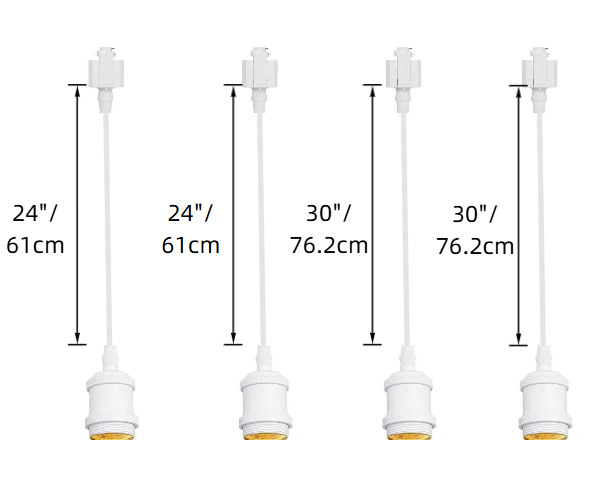 Kiven H-Type Wire Track Light Pendants for Restaurant Decorative Pendant Light Industrial 15.7 Inch Cord Length Black Weave Rope 3 Pack (Bulb Not Included)