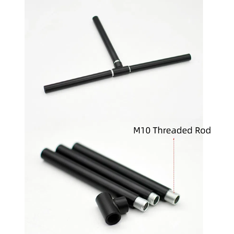 4-Pack M10 Iron T-shaped Connecting Nuts: 90-Degree Right-Angle Threads in Black and Gold, for Bedroom and Living Room Lighting Fixture Assembly