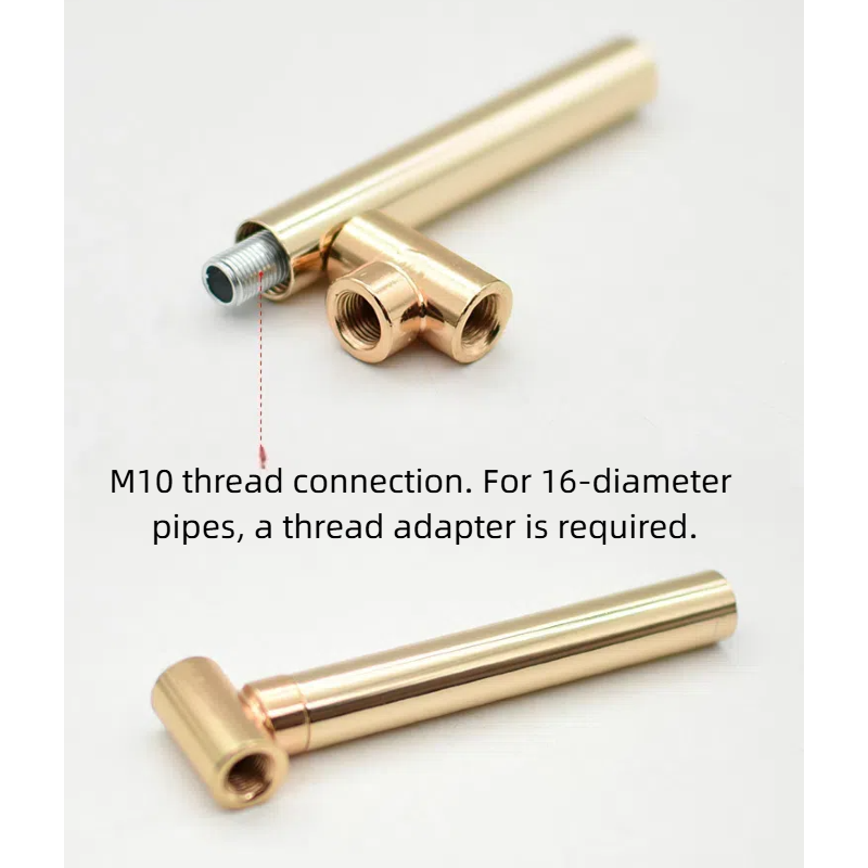 4-Pack M10 Iron T-shaped Connecting Nuts: 90-Degree Right-Angle Threads in Black and Gold, for Bedroom and Living Room Lighting Fixture Assembly