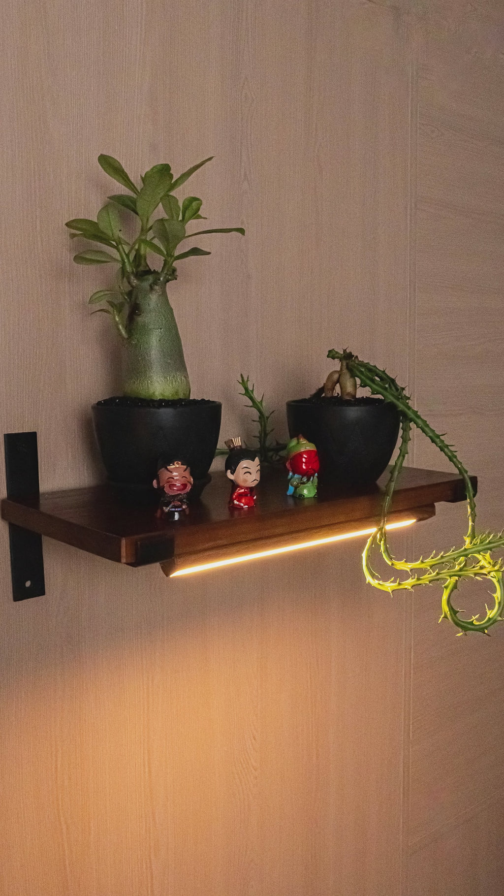 Touchless sensor light with shelf, bedside stand, and bathroom storage. No switch, gesture control