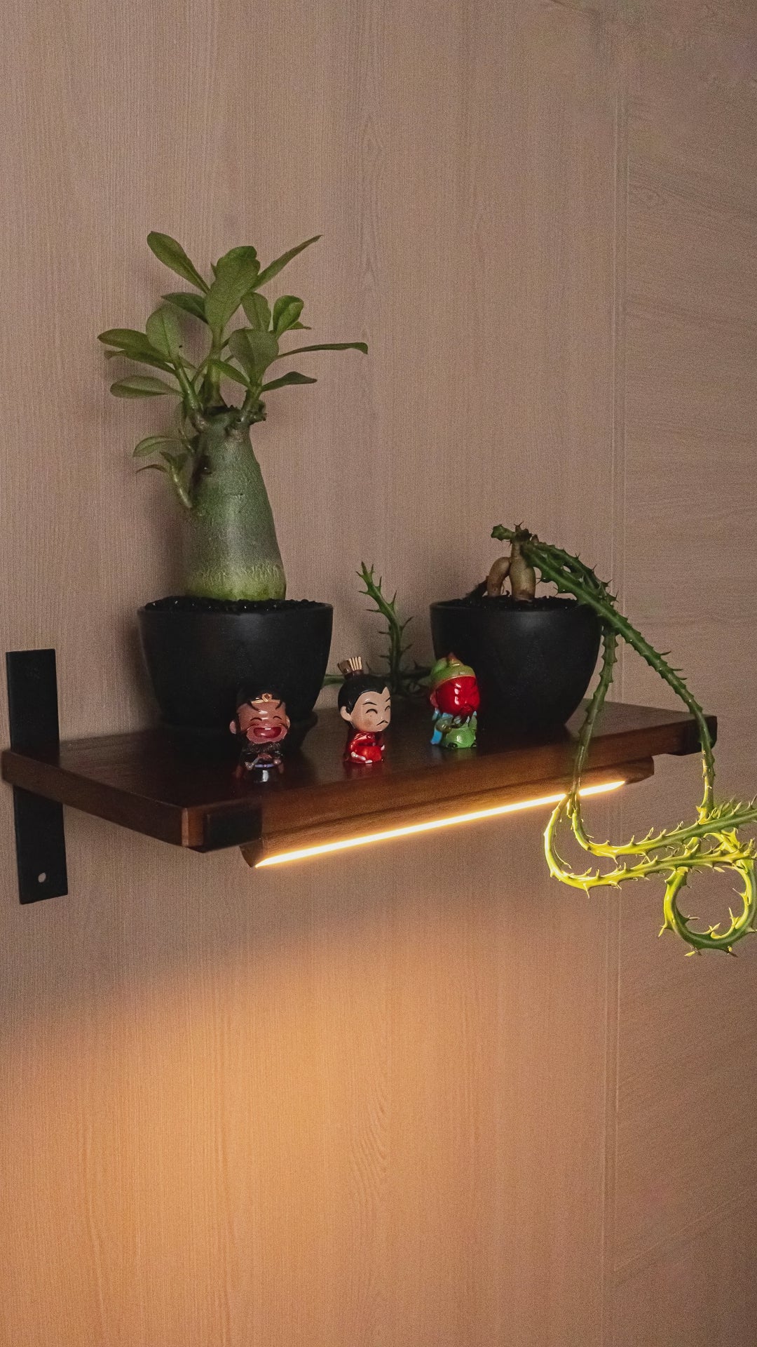 Touchless sensor light with shelf, bedside stand, and bathroom storage. No switch, gesture control