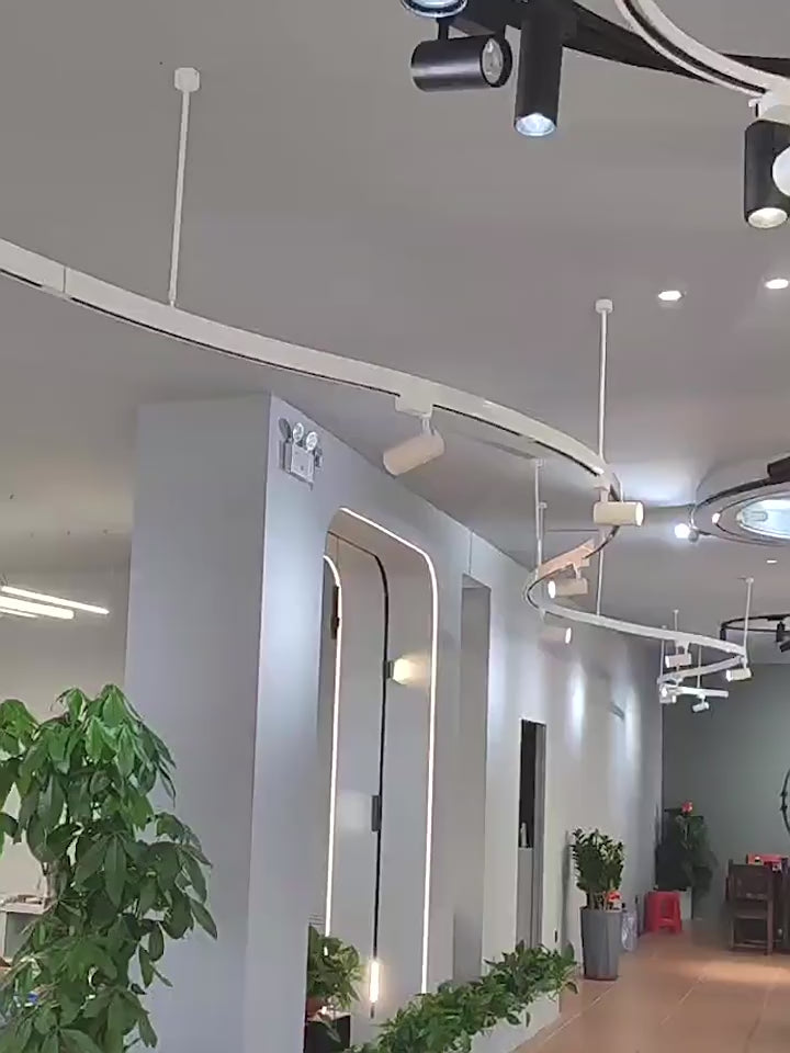 3-Pack H Track Lighting Heads with 31-Inch Rails Arc design- Black Modern Ceiling Spotlights