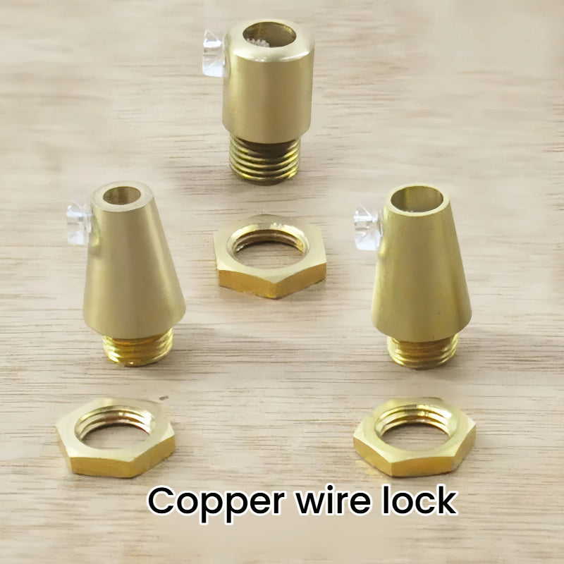 Kiven Wire Locking Device, Pure Copper Clip Wire Lock, 3-7mm Wire Tightening Regulator, Pendant Light Fixture Hanging Wire Fixing