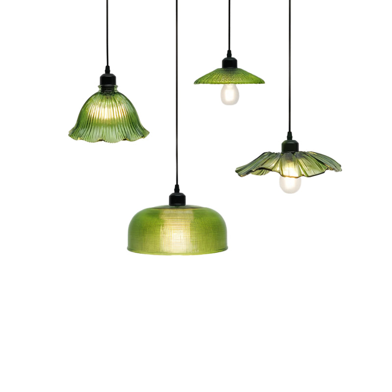 Kiven Retro Pendant Light, Nordic Vintage American Farmhouse Industrial Green Glass Shade, for Cafe Bar Restaurant Hallway Lighting