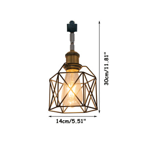 Hollow Cage Metal Shade Track Light Rotatable Tilt Adjustable Accent Lighting Vintage Design