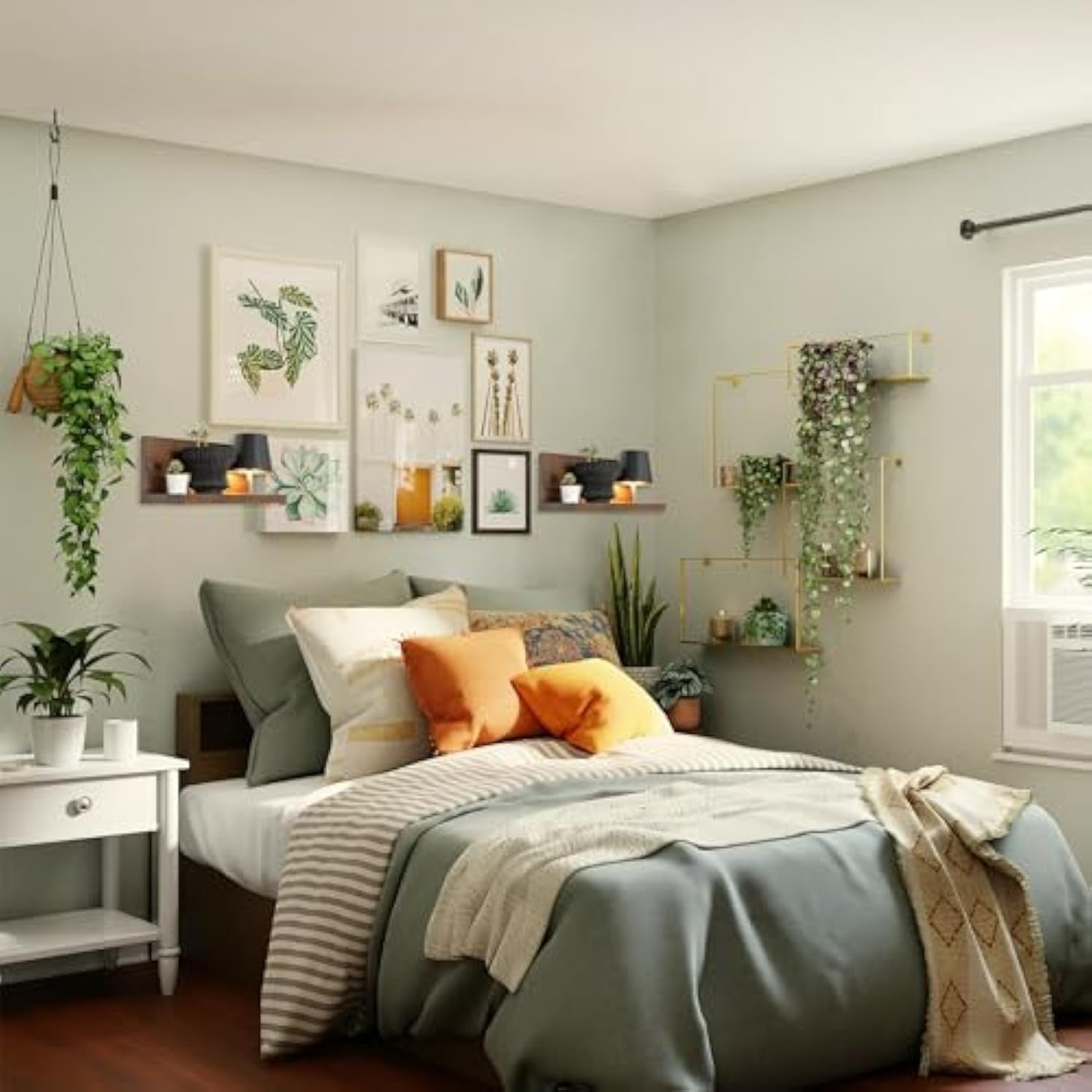 Kiven battery-powered wall lamp with shelf, cordless wall lamp, remote control, tricolor mode, farmhouse wall lamp with rechargeable dimming lamp, suitable for bedroom, living room and office.