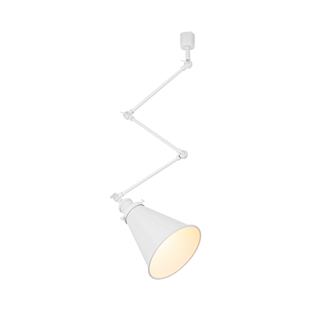 Adjustable Directional Focus White/Black Metal Cone Track Lamp with E26 Base — Vintage Style, Suitable for Kitchen, Living Room, Bedroom