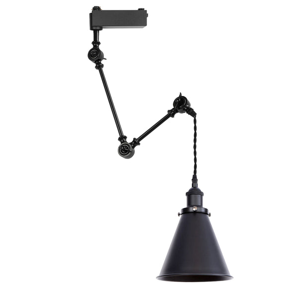 Kiven H Type Track Lighting Pendant with 350° Swivel & 3 Adjustable Articulating Arms,1 Pack Modern Track Lighting Fixture with Adjustable Cord for Kitchen Island Shop