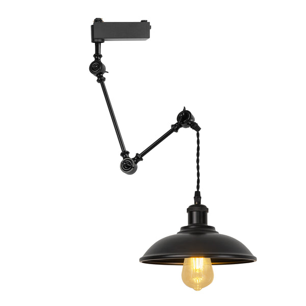 Kiven H Type Track Lighting Pendant with 350° Swivel & 3 Adjustable Articulating Arms,1 Pack Modern Track Lighting Fixture with Adjustable Cord for Kitchen Island Shop