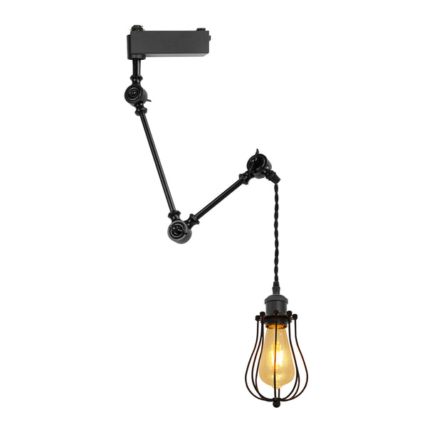 Kiven H Type Track Lighting Pendant with 350° Swivel & 3 Adjustable Articulating Arms,1 Pack Modern Track Lighting Fixture with Adjustable Cord for Kitchen Island Shop