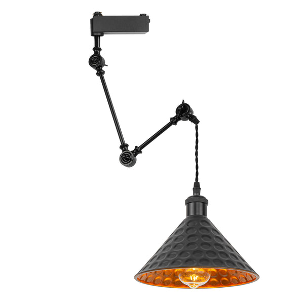 Kiven H Type Track Lighting Pendant with 350° Swivel & 3 Adjustable Articulating Arms,1 Pack Modern Track Lighting Fixture with Adjustable Cord for Kitchen Island Shop